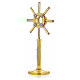 Monstrance in bi-coloured bronze with rays, angels and stones s2