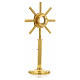 Monstrance in bi-coloured bronze with rays, angels and stones s3