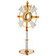 Monstrance in bronze with rays, IHS and stones s3