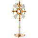 Monstrance in bronze with rays, IHS and stones s5