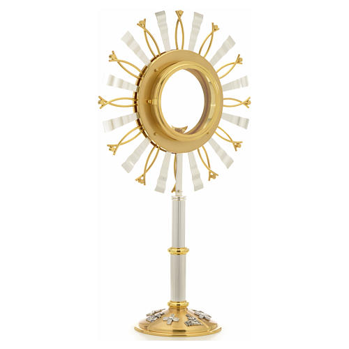 Monstrance in two tone bronze with rays and stones 3