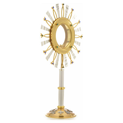 Monstrance in two tone bronze with rays and stones 4