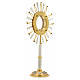 Monstrance in two tone bronze with rays and stones s4