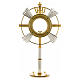 Monstrance in bi-coloured bronze with rays and IHS symbol s1