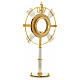 Monstrance in bi-coloured bronze with rays and IHS symbol s3