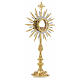 Monstrance in two tone brass, height 50cm, 7,5cm display case s3