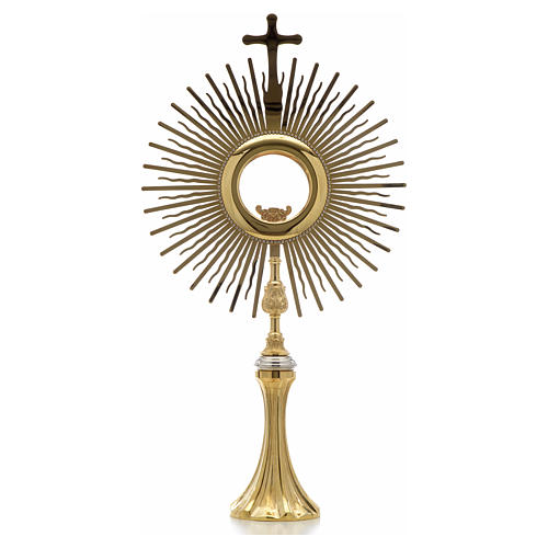 Monstrance, sun shaped, height 75 cm with 10cm  display case 1