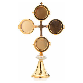 Reliquary with cross and 4 display cases