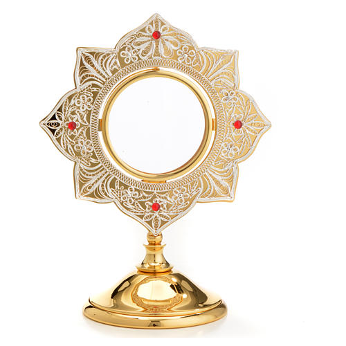 Ostensório exposição latão e filigrana 5