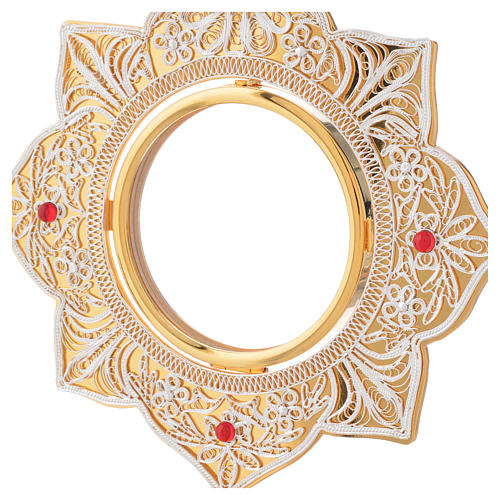 Ostensório exposição latão e filigrana 12