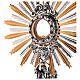 Monstrance in brass, Baroque style and strass with angel s2