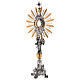 Monstrance in brass, Baroque style and strass with angel s3