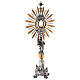 Monstrance in brass, Baroque style and strass with angel s5
