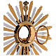 Monstrance in brass, Baroque style and strass with angel s8