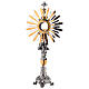 Monstrance in brass, Baroque style and strass with angel s11