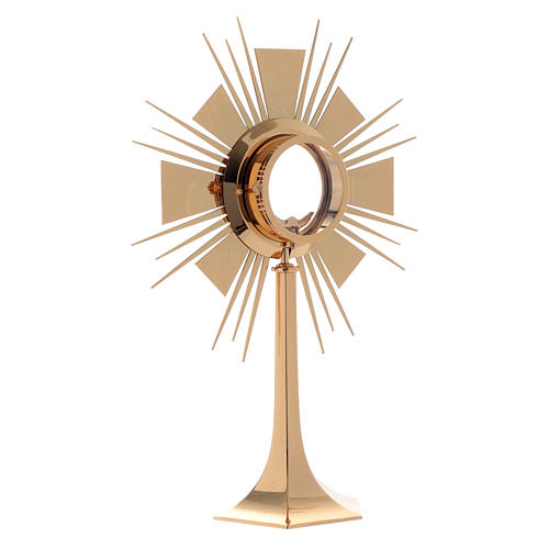Monstrance in brass with enamels, Fish and Loaves, Holy Spirit 3