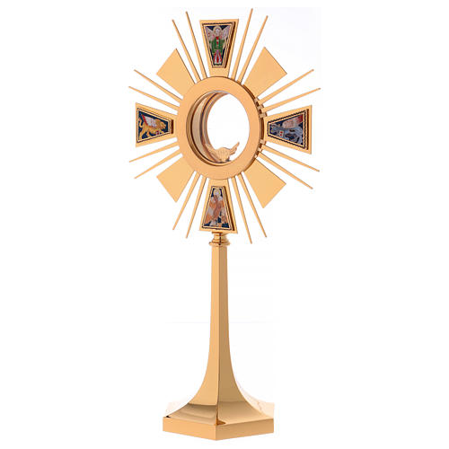 Monstrance in brass with enamels, 4 Evangelists 3