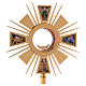 Monstrance in brass with enamels, 4 Evangelists s2