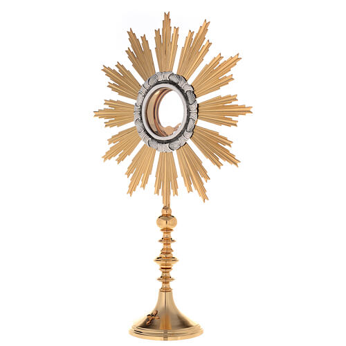 Monstrance in brass with chiselled decoration 3