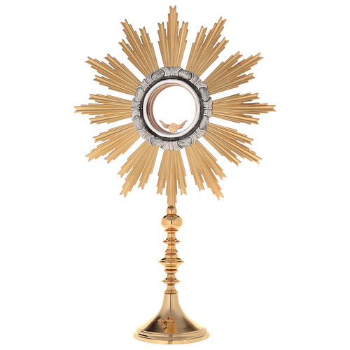 Monstrance in brass with chiselled decoration 1