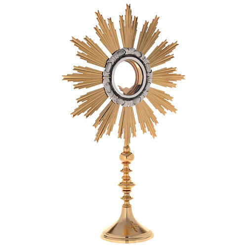 Monstrance in brass with chiselled decoration 5