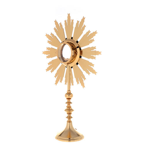 Monstrance in brass with chiselled decoration 6