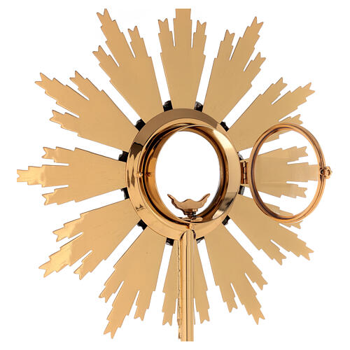 Monstrance in brass with chiselled decoration 8