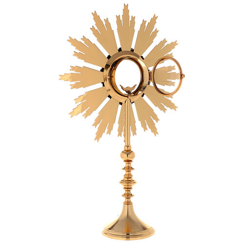 Monstrance in brass with chiselled decoration 9