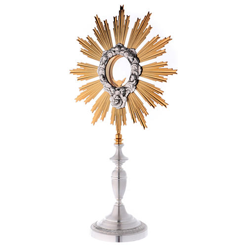 Monstrance in two tone brass H 60cm 3