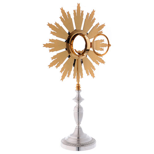 Monstrance in two tone brass H 60cm 6