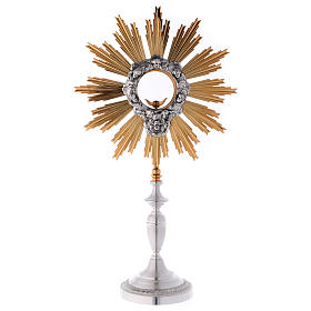 Monstrance in two tone brass H 60cm