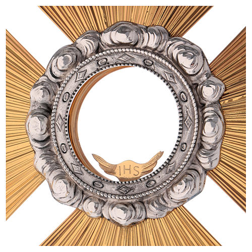Monstrance in two tone brass with angels 3