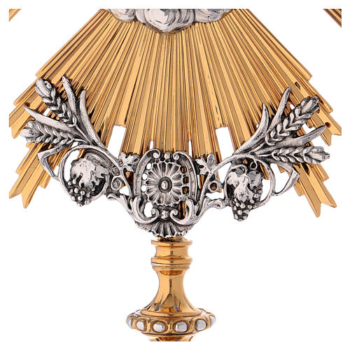 Monstrance in two tone brass with angels 6