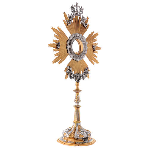 Monstrance in two tone brass with angels 7