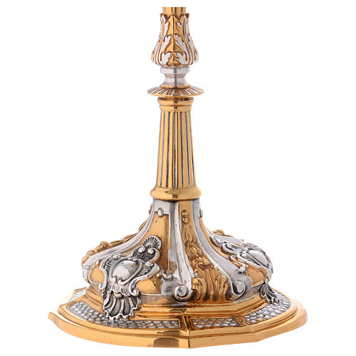 Monstrance in two tone brass with angels 8
