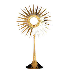 Monstrance in two tone brass H 69cm 