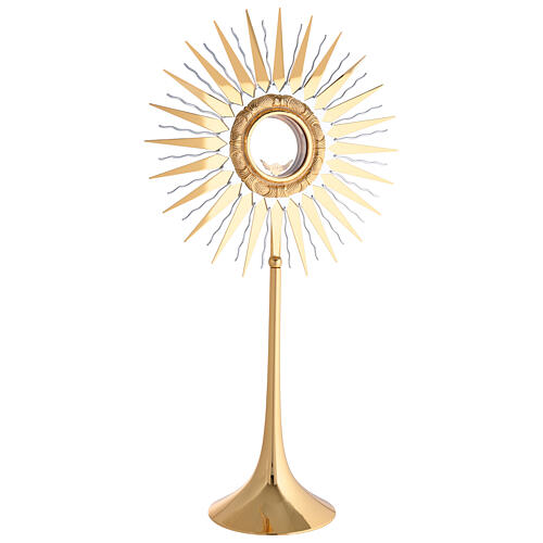 Monstrance in two tone brass H 69cm  3