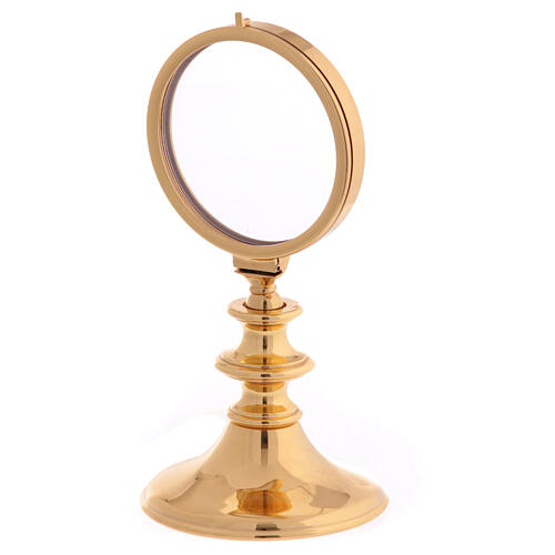 Ostensório latão dourado h 16 hóstia 7,5 cm 2