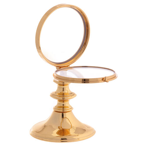 Ostensório latão dourado h 16 hóstia 7,5 cm 4