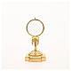 Chapel Monstrance in gold-plated brass with angel 18cm s5