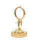 Chapel Monstrance in gold-plated brass with angel 18cm s3