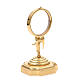 Chapel Monstrance in gold-plated brass with angel 18cm s4