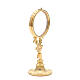 Chapel Monstrance in gold-plated brass with angels and ears of wheat s2