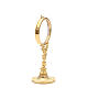 Chapel Monstrance in gold-plated brass with angels and ears of wheat s4
