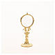 Chapel Monstrance in gold-plated brass with angels and ears of wheat s5