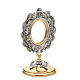 Monstrance in brass with ears of wheat, angel and grapes s2