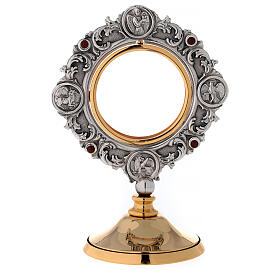 Monstrance made of brass with stones and 4 evangelists