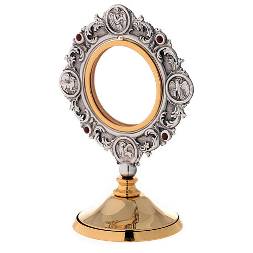 Monstrance made of brass with stones and 4 evangelists 3