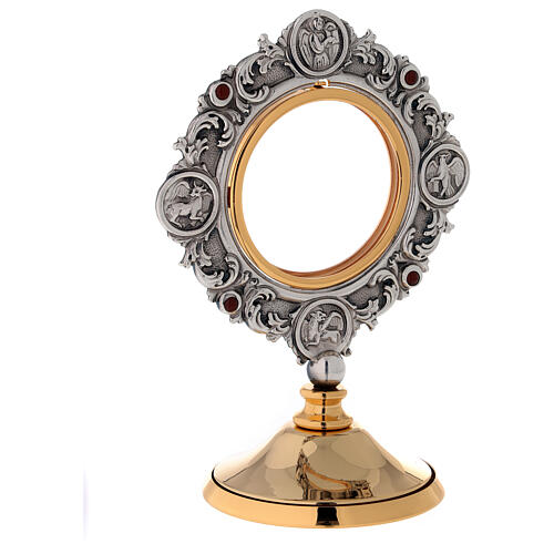 Monstrance made of brass with stones and 4 evangelists 4