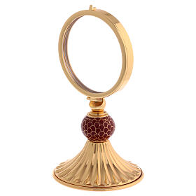 Chapel Monstrance in gold-plated brass and enamel, 15cm